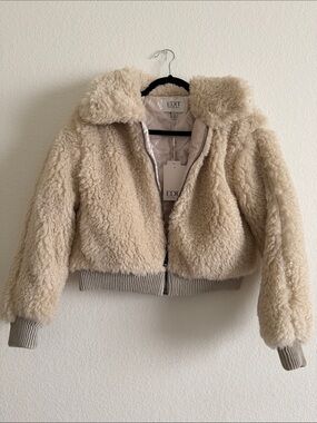 Jason Wu Cream Quilted Jacket with Faux Shearling Trim